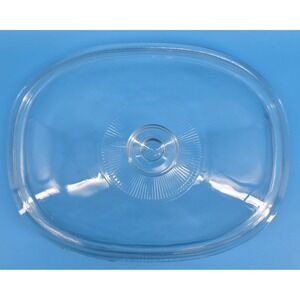 Pyrex F-14-C Clear Glass Oval Replacement Lid Fits Corning Casserole Dish 4Qt